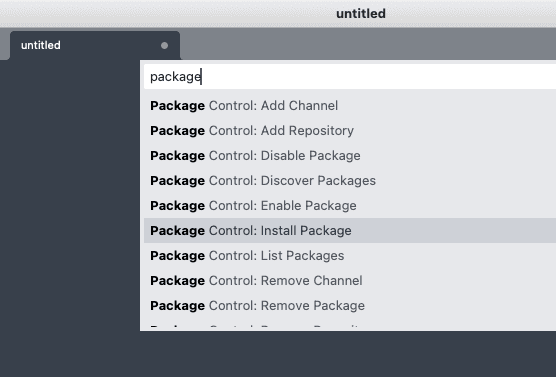 Sublime package control install package