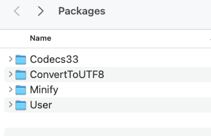 Sublime packages folder for codecs33